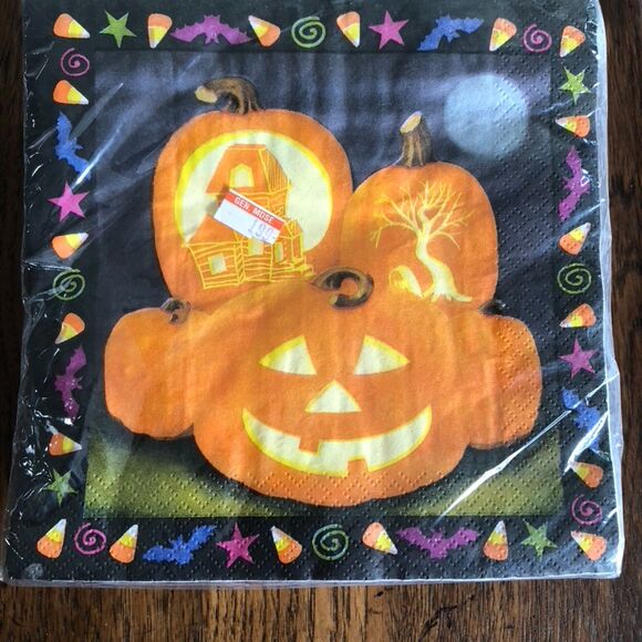 Creative Converting Party Napkins 669818 Pumpkin Lights 3 packs of 18 NWT - Picture 2 of 4
